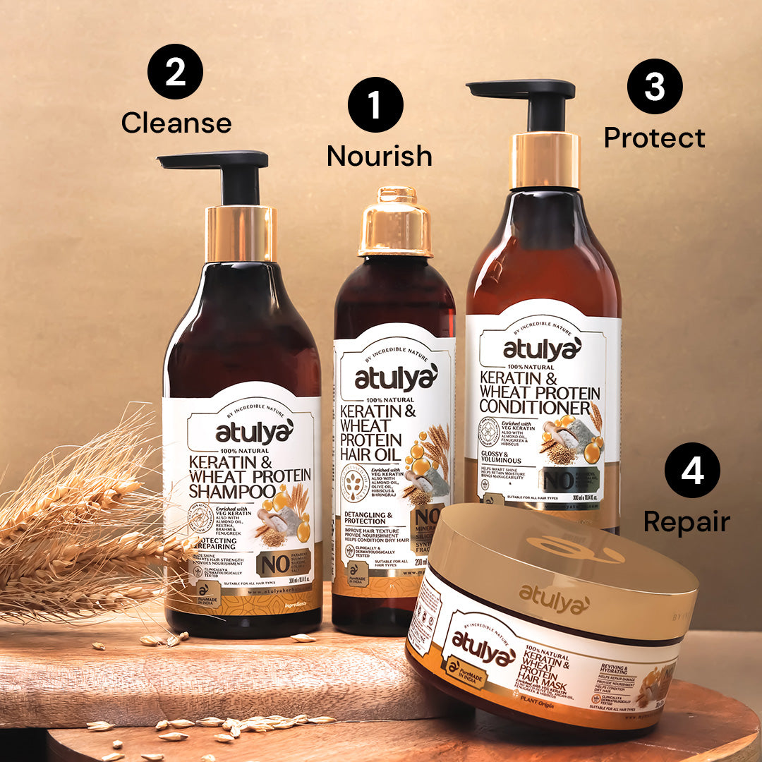 Atulya Keratin & Wheat Protein Hair Mask | Reviving and Hydrating - 200gm