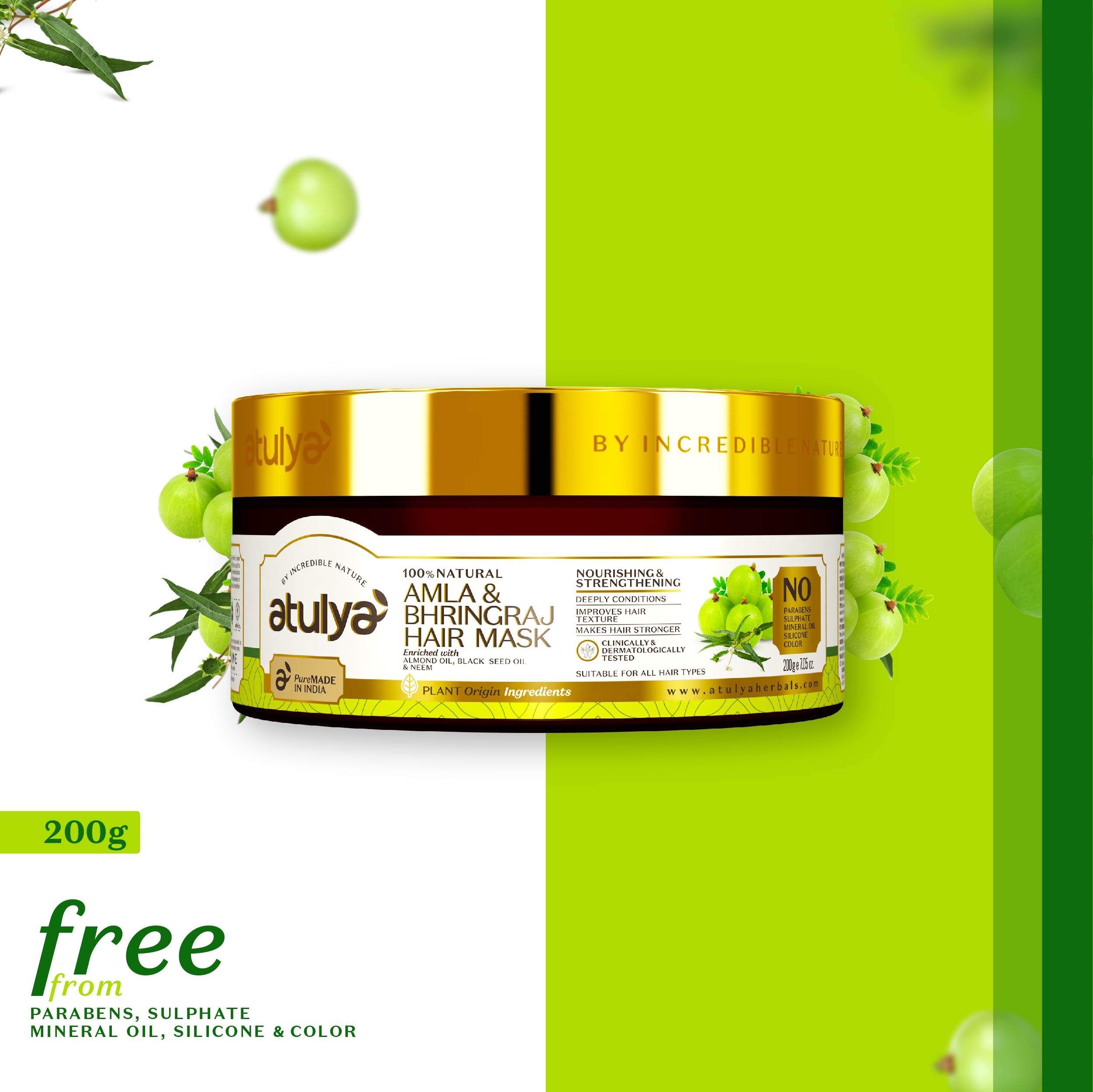 atulya Amla & Bhringraj Hair Mask for Nourishing & Strengthening Hair