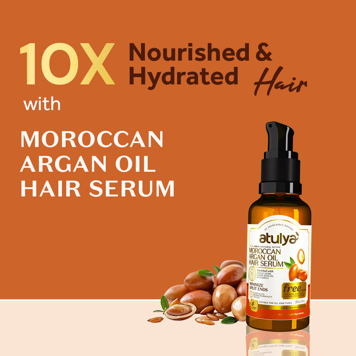 Atulya Moroccan Argan Oil Hair Serum | Minimizes Split Ends - 50ml