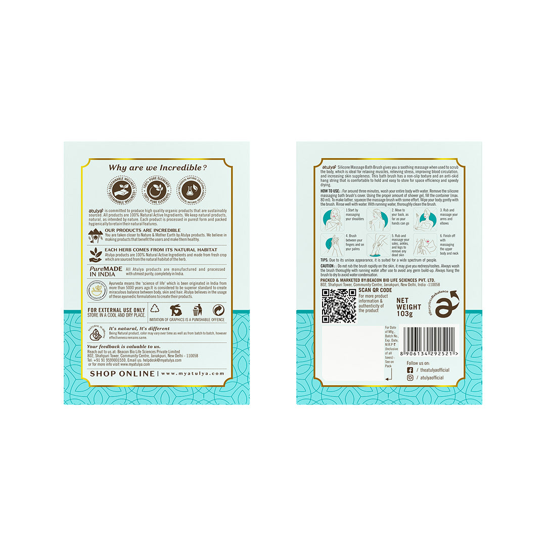 Atulya Silicone Massage Bath Brush | Gentle Exfoliation Tool