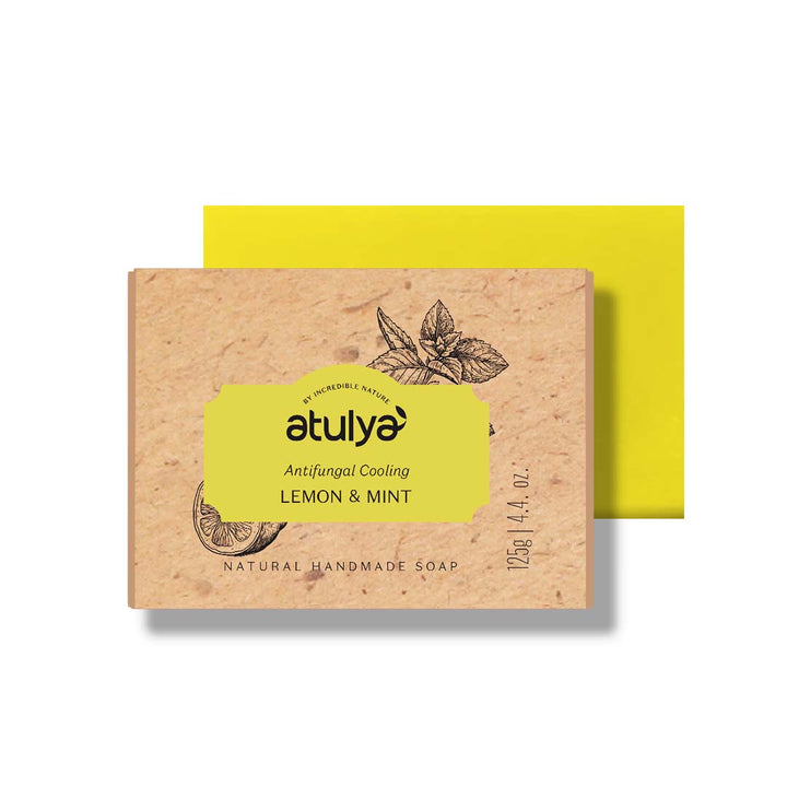 Atulya Lemon & Mint Soap | Antifungal Cooling - 125gm