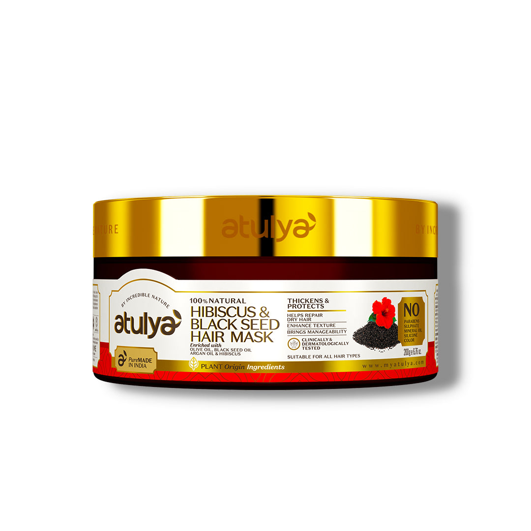Atulya Hibiscus & Black Seed Hair Mask | Thickens and Protects - 200gm