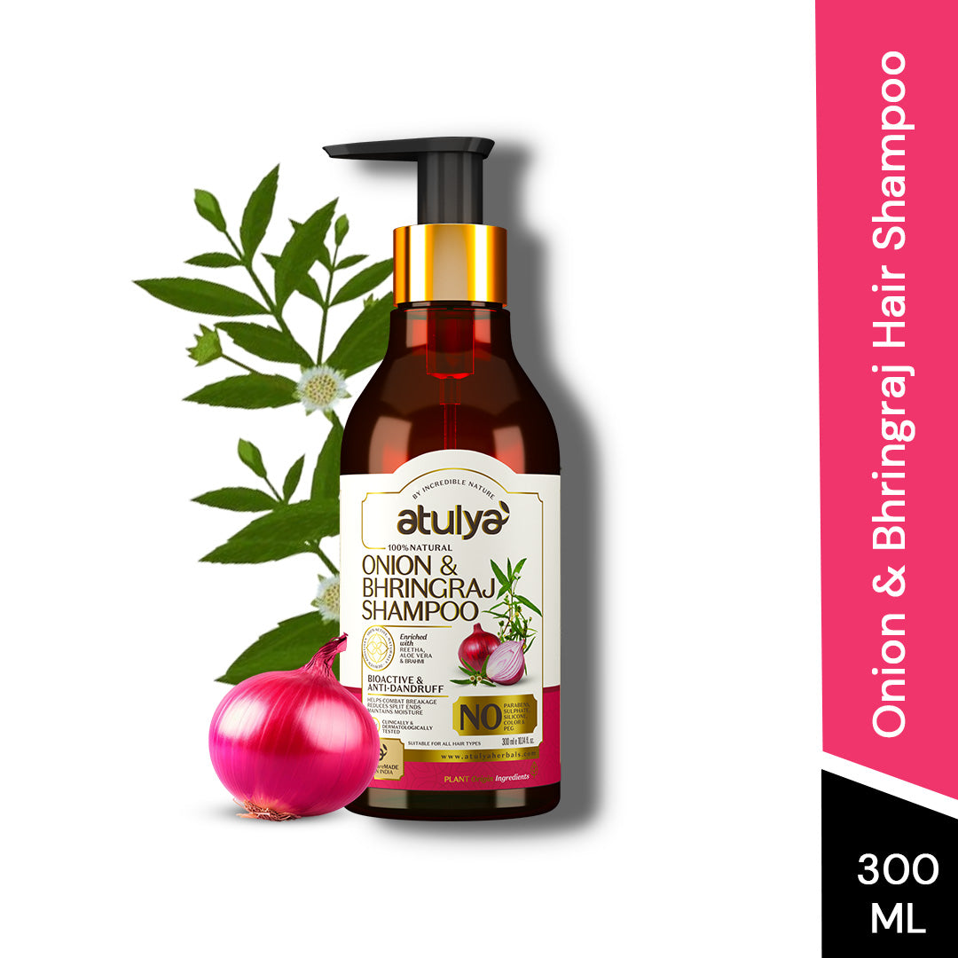Atulya Onion & Bhringraj Hair Shampoo | Anti-dandruff Shampoo - 300ml