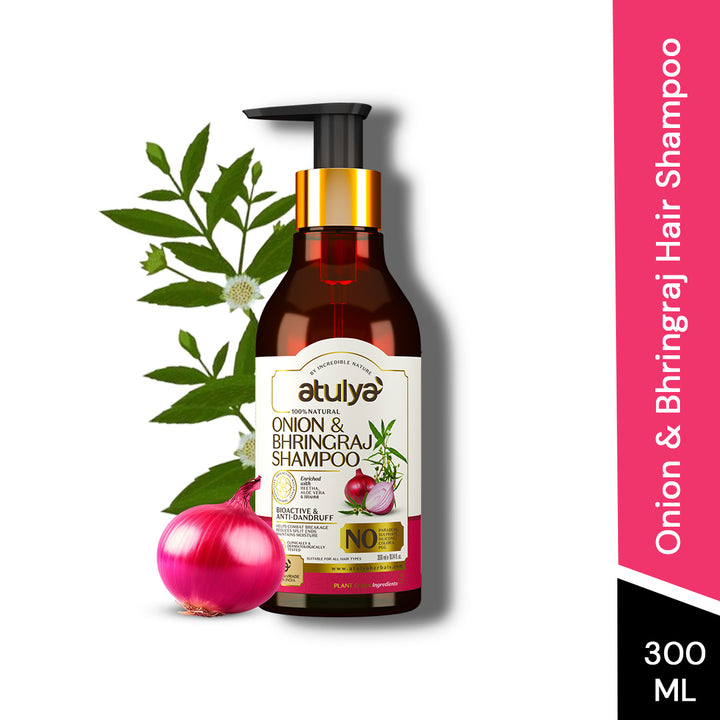 Atulya Onion & Bhringraj Hair Shampoo | Anti-dandruff Shampoo - 300ml
