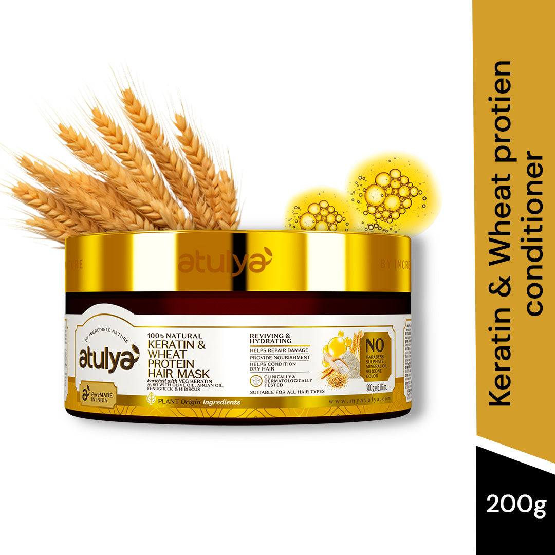 Atulya Keratin & Wheat Protein Hair Mask | Reviving and Hydrating - 200gm