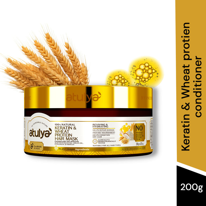 Atulya Keratin & Wheat Protein Hair Mask | Reviving and Hydrating - 200gm