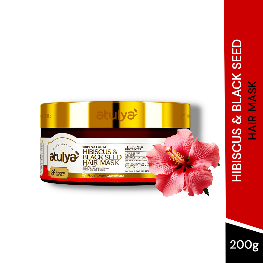 Atulya Hibiscus & Black Seed Hair Mask | Thickens and Protects - 200gm