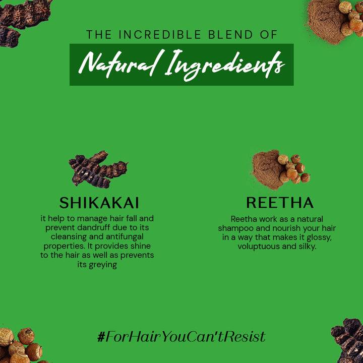 Atulya 100% Pure & Natural Organic Powder Reetha, Shikakai Powder (Pack of 2) - 100gm Each