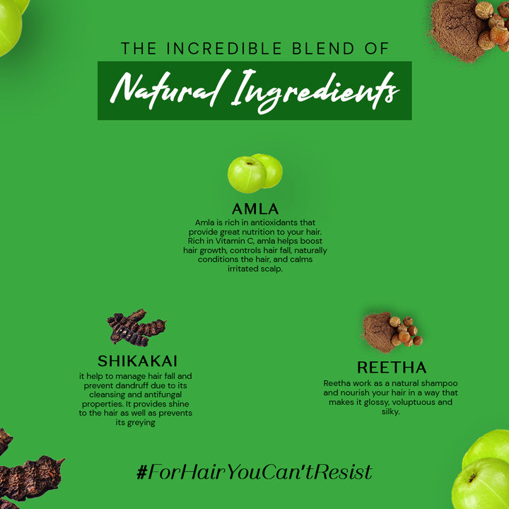 Atulya 100% Pure & Natural Organic Powder Amla, Reetha, Shikakai Powder (Pack of 3)