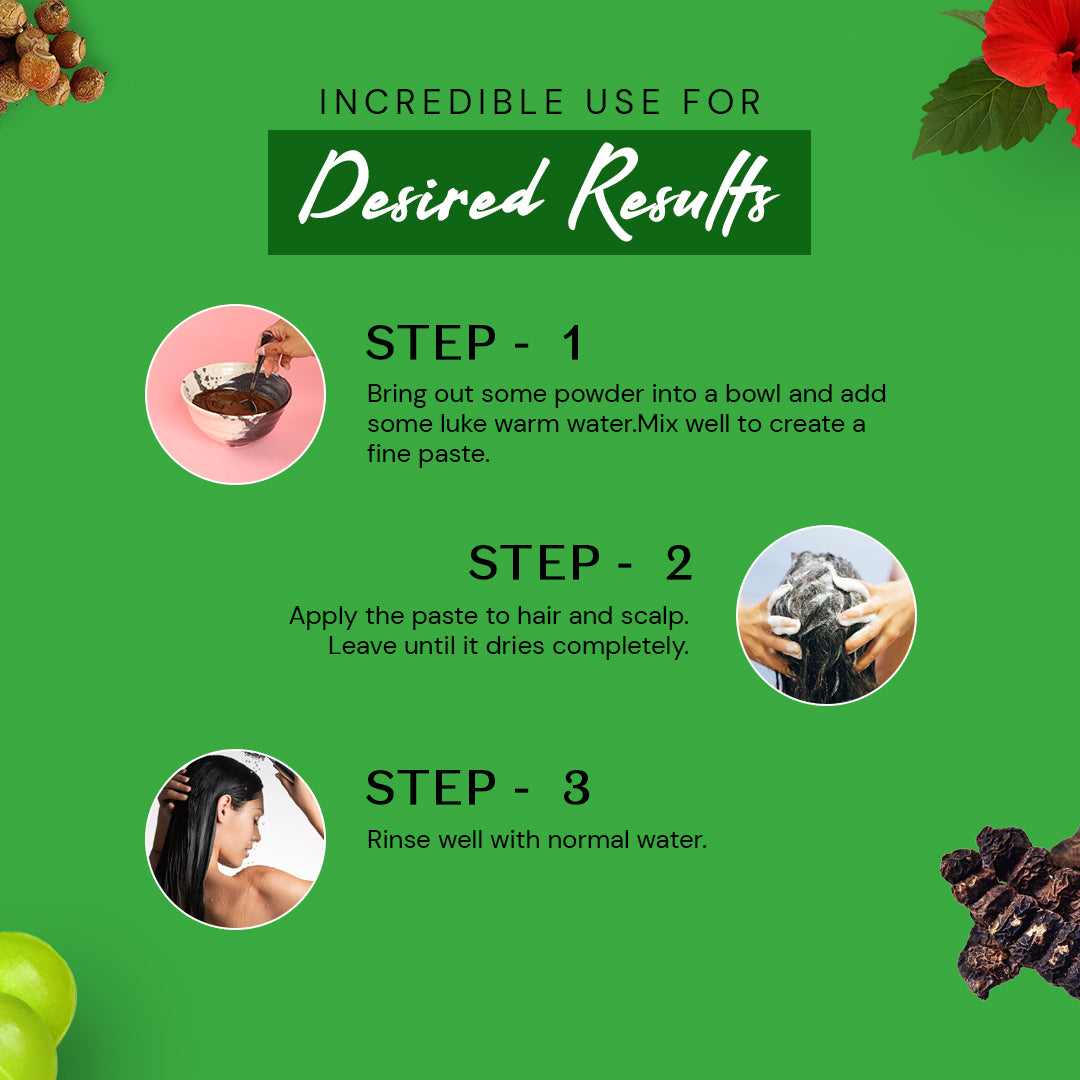 Atulya 100% Pure & Natural Organic Powder Hibiscus, Reetha, Amla, Shikakai Powder (Pack of 4)