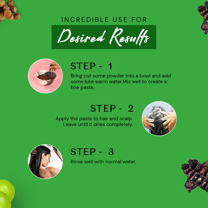 Atulya 100% Pure & Natural Organic Powder Amla, Reetha, Shikakai Powder (Pack of 3)