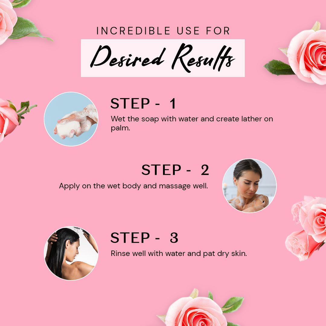 Atulya Rose Water Soap | Cleansing and Refreshing (Pack of 4)