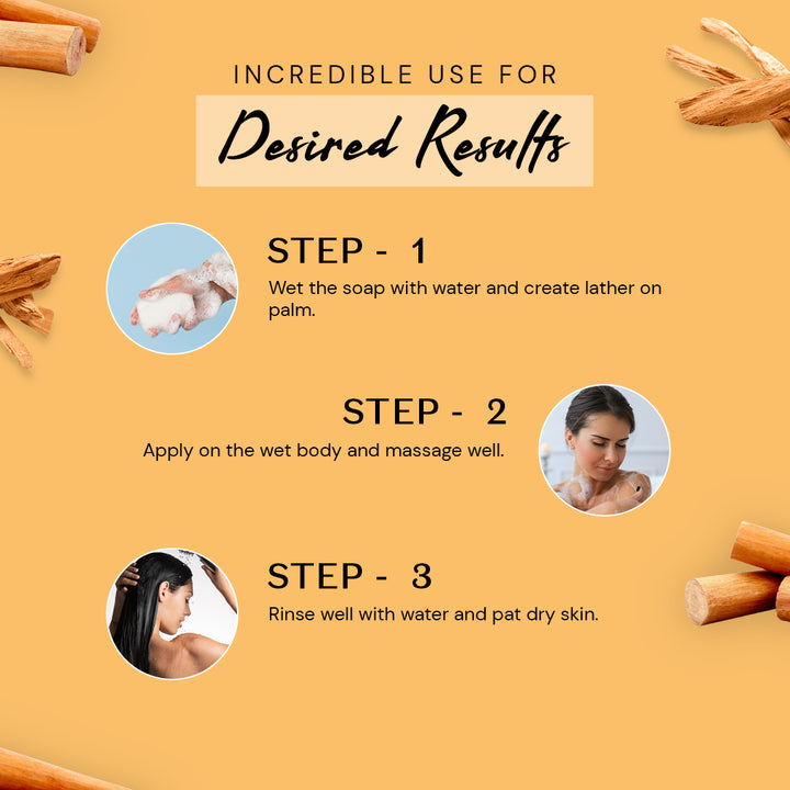 Atulya Sandalwood Soap | For Soothing and Cleansing Skin - 300gm (Pack of 4)