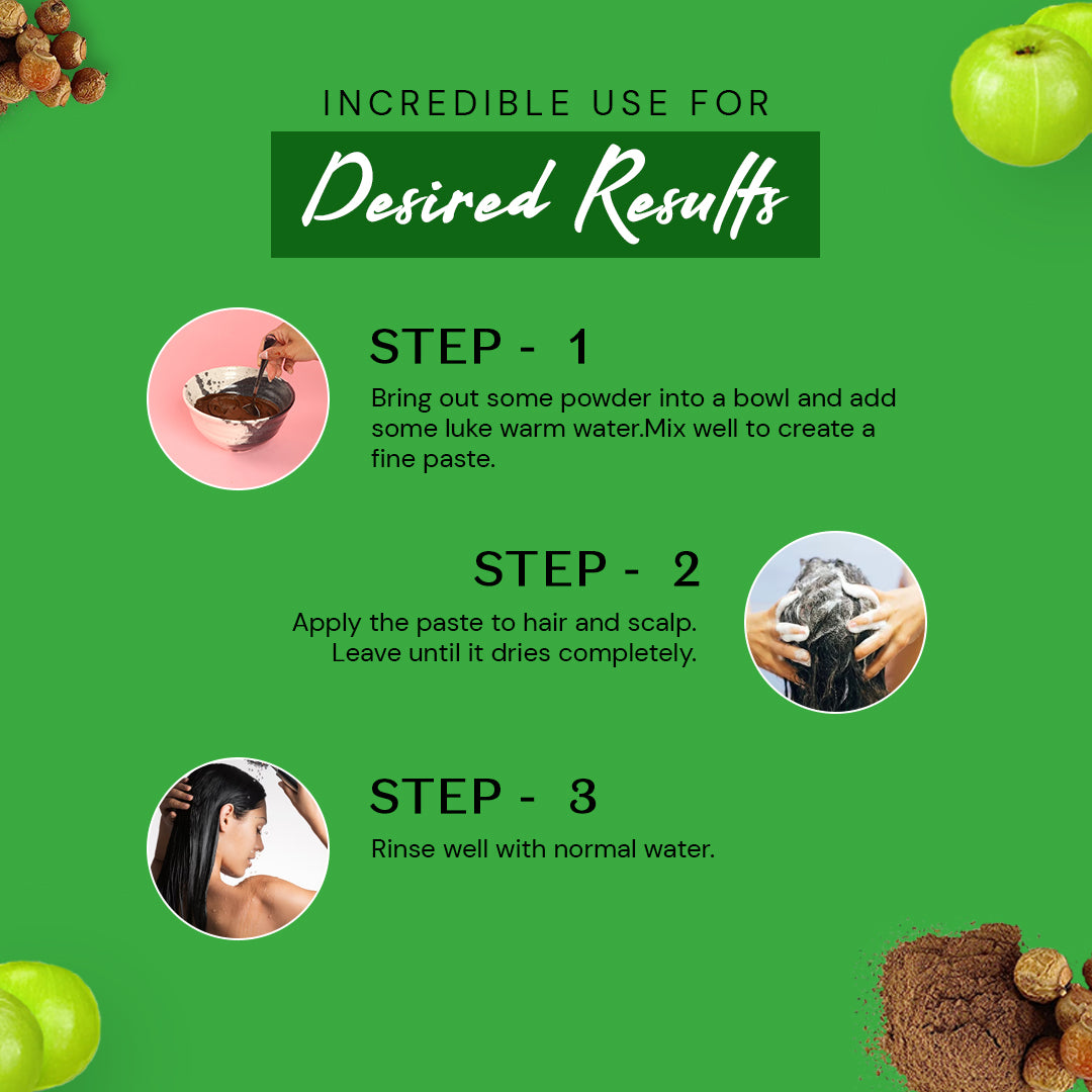 Atulya 100% Pure & Natural Organic Powder Amla, Reetha Powder (Pack of 2) - 100gm Each