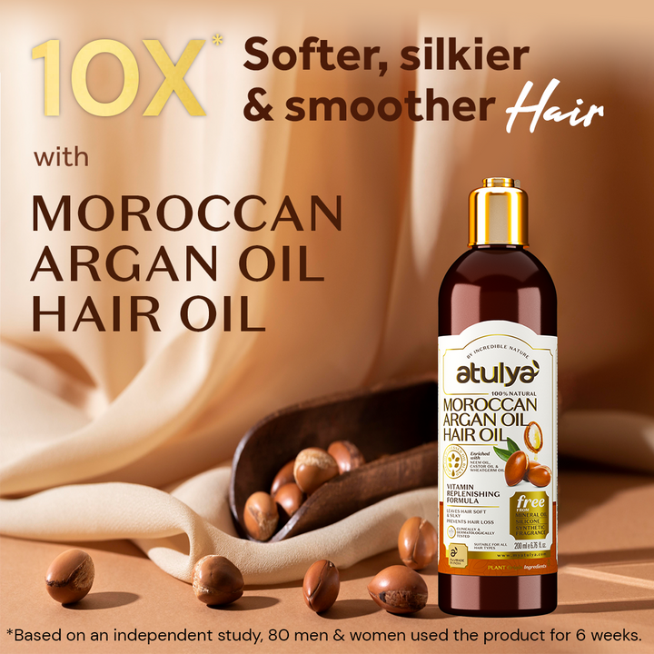 Atulya Moroccan Argan Hair Oil | Repairs Hair- 200ml