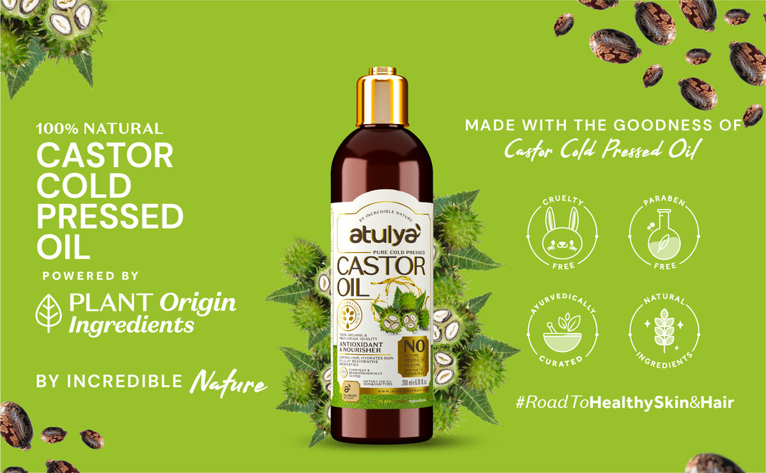 Atulya Pure Cold Pressed Castor Oil | Anti-oxidant and Nourishing - 200ml