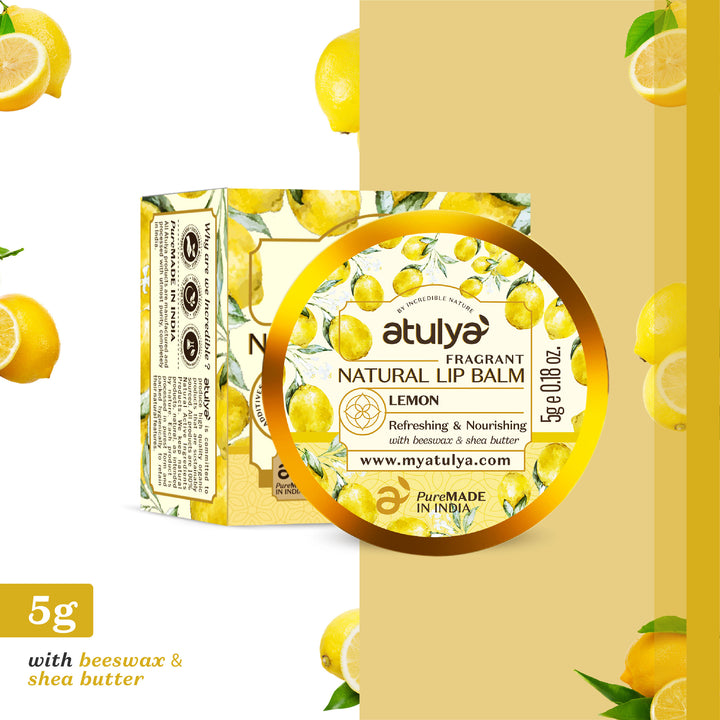 atulya Lemon Lip Balm for Hydrating Lips
