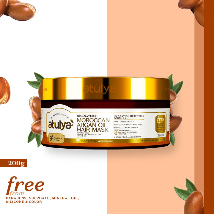 atulya Moroccan Argan Oil Hair Mask for Deeply Hydrating Hair
