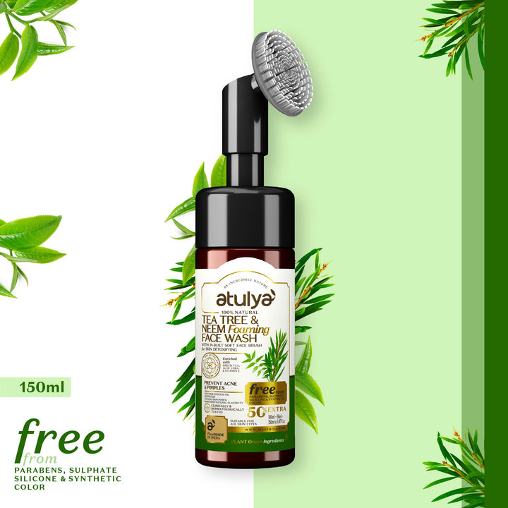 atulya Tea Tree & Neem Foaming Face Wash for Treating Acne