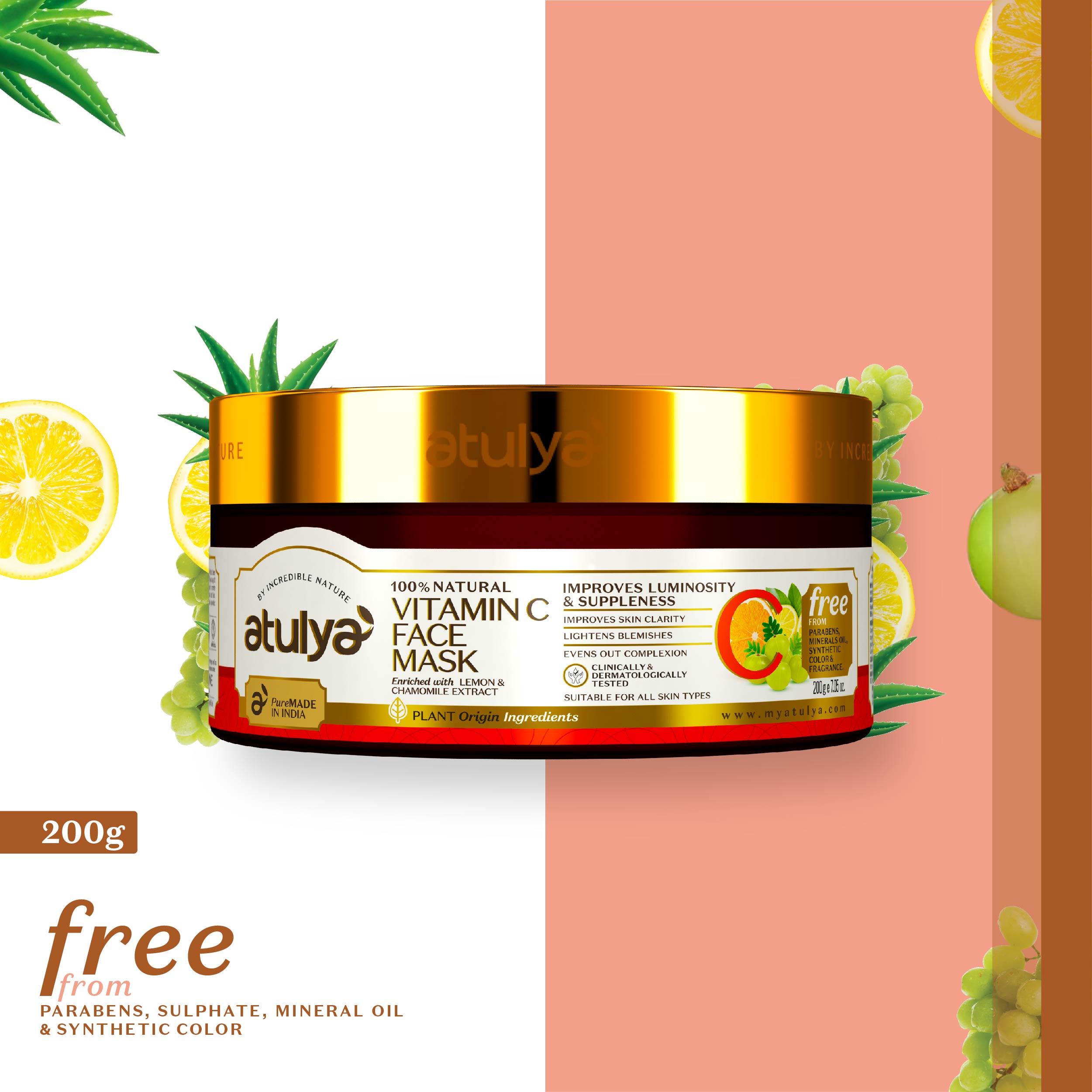 atulya Vitamin C Face Mask for Glowing Skin