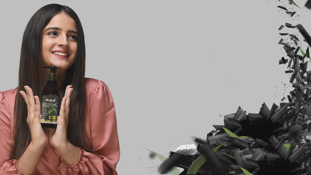 Atulya Activated Bamboo Charcoal Shampoo | Anti-damage and Cleansing - 300ml