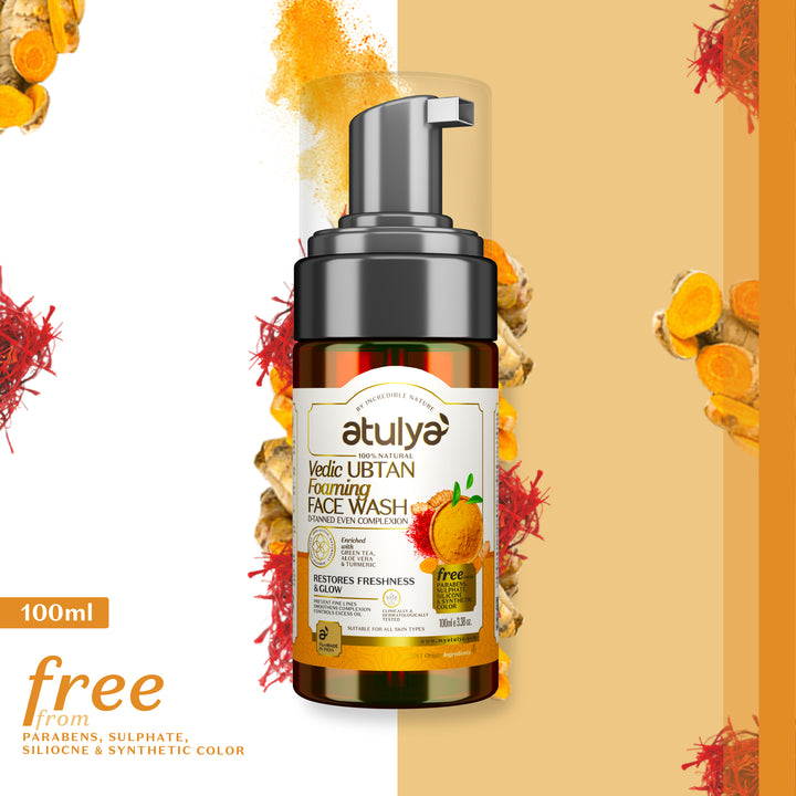 Atulya Vedic Ubtan Foaming Face Wash With Pump | Restores Glow - 100ml