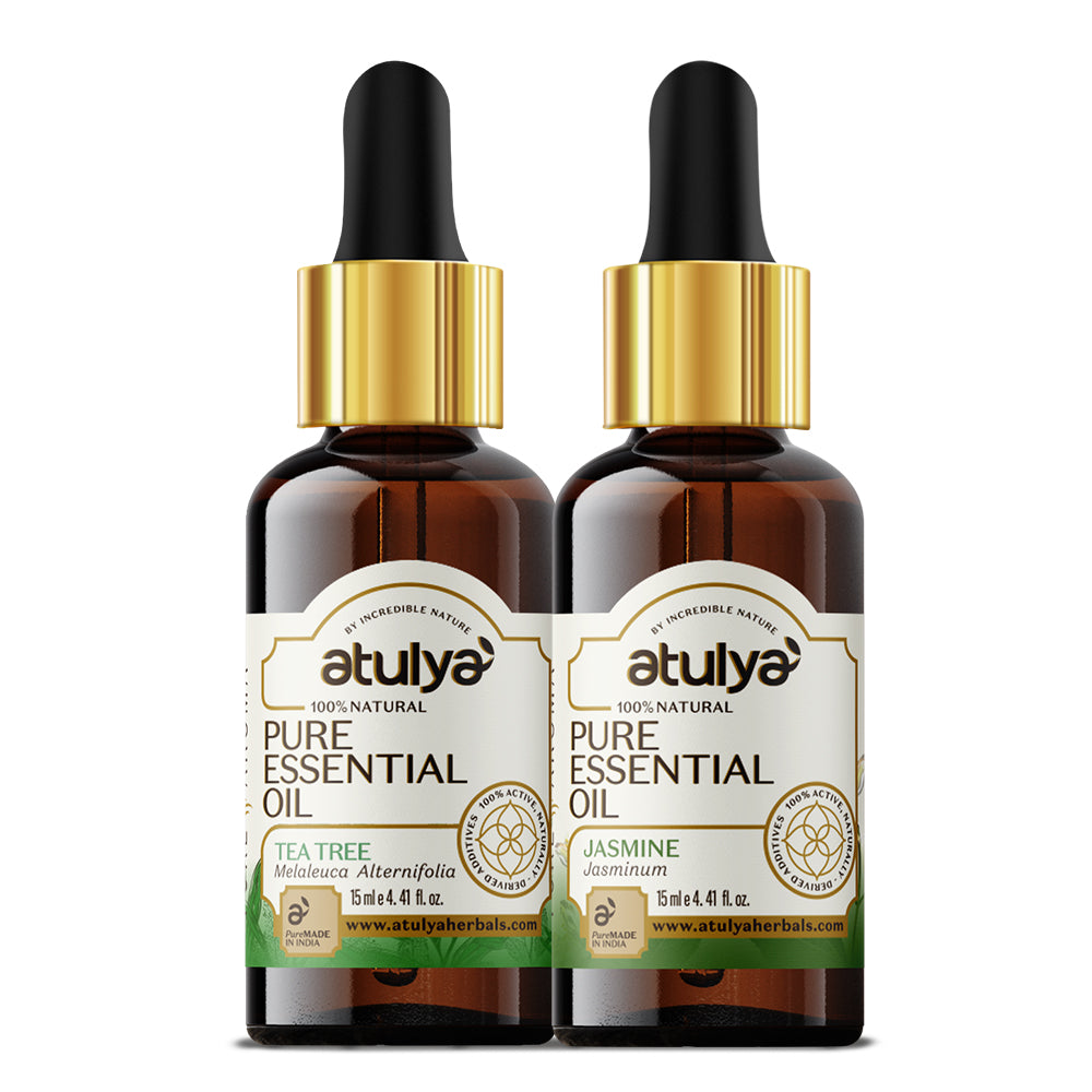 Atulya Tea Tree & Jasmine Essential Oil Combo (Pack of 2) - 15ml Each