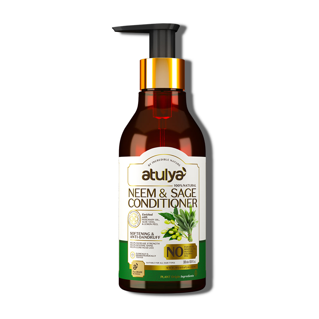 atulya Neem & Sage Conditioner - Silicones, Parabens, Mineral Oil Free (100% Natural)