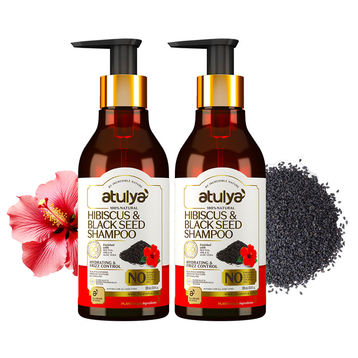 Atulya Hibiscus & Black Seed Hair Shampoo Combo - 300ml each (Pack of 2)
