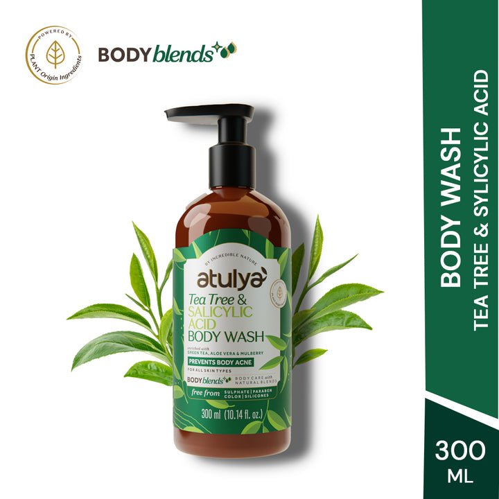 Atulya Tea Tree & Salicylic Acid Body Wash | Paraben & SLS Free | Suitable for All Skin Types | 300 ML