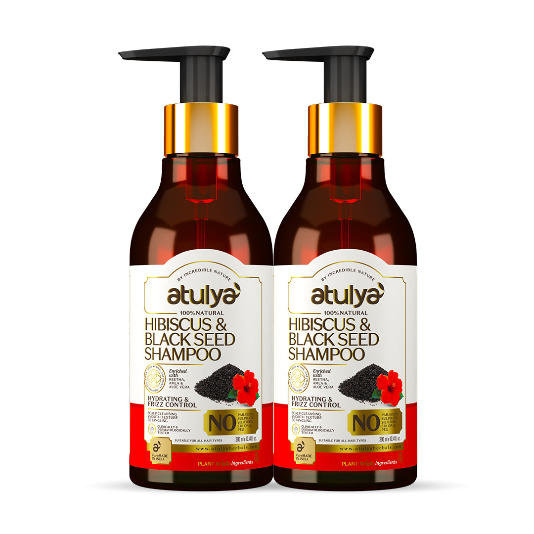 Atulya Hibiscus & Black Seed Hair Shampoo Combo - 300ml each (Pack of 2)