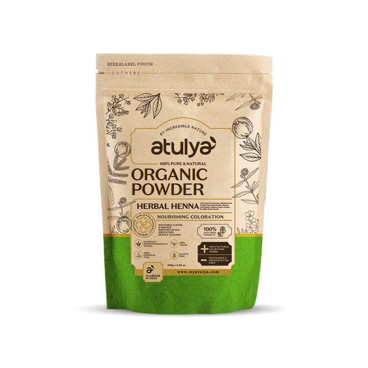 atulya Herbal Heena Organic Powder-100% Pure & Natural