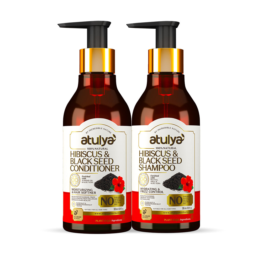 Atulya Hibiscus & Black Seed Shampoo & Conditioner Combo (300ml each)