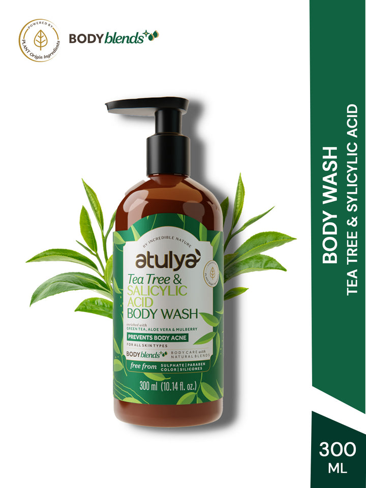 Atulya Tea Tree & Salicylic Acid Body Wash | Paraben & SLS Free | Suitable for All Skin Types | 300 ML