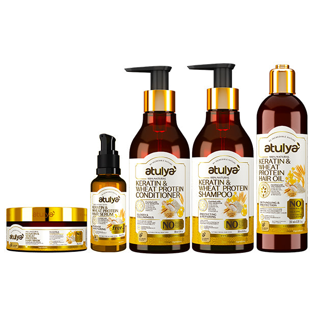 Atulya Keratin & Wheat Protein Complete Hair Care Combo for Smooth Strong Shiny Hair