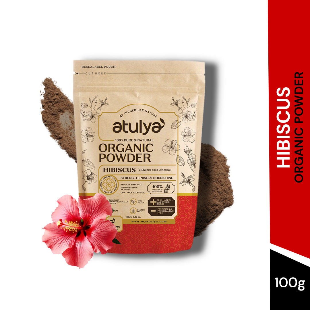 atulya Organic Hibiscus Powder - 100gm (Buy 4 Products in Rs.599)