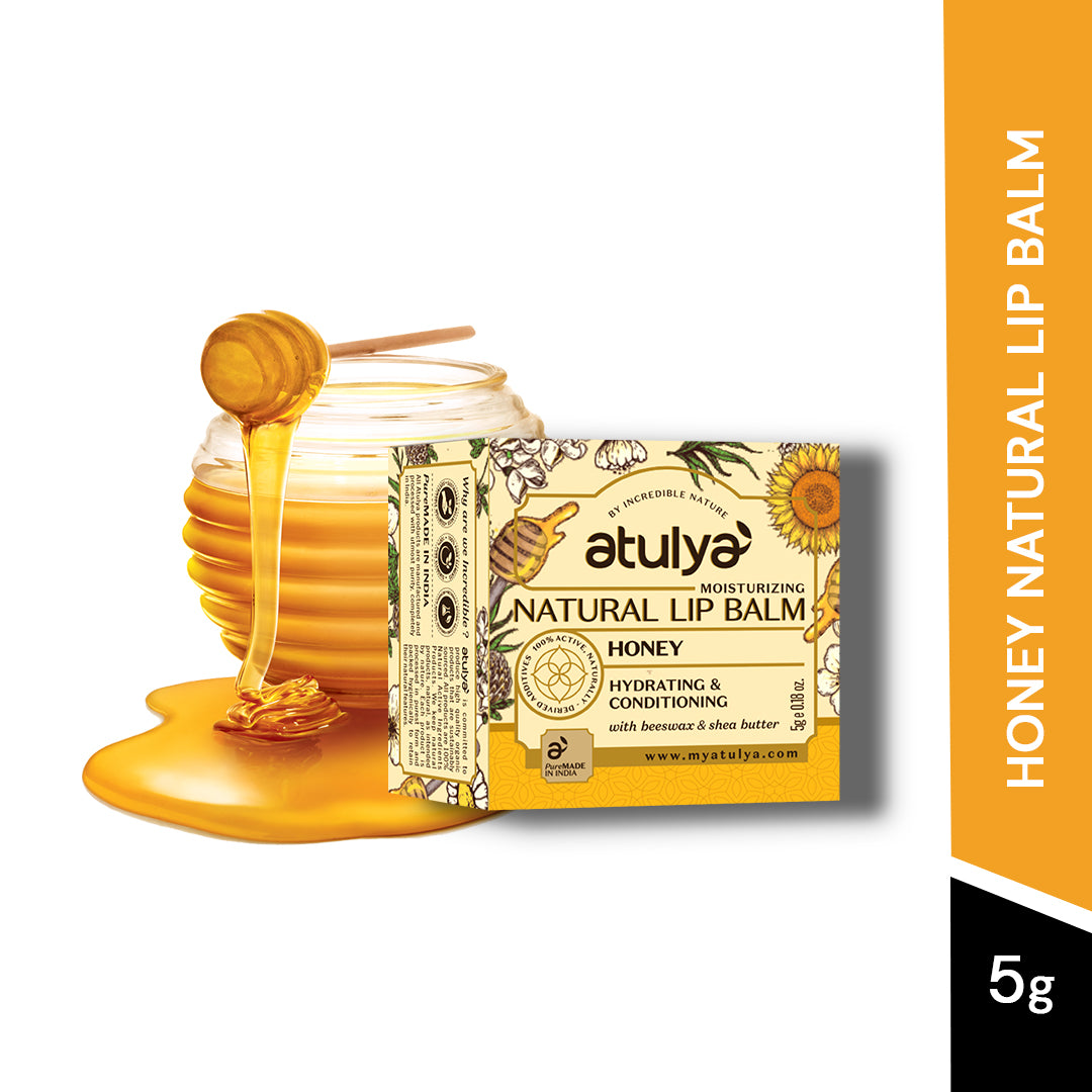 atulya Honey Lip Balm for Hydrating Lips - 5gm (3 Products at Rs.399)