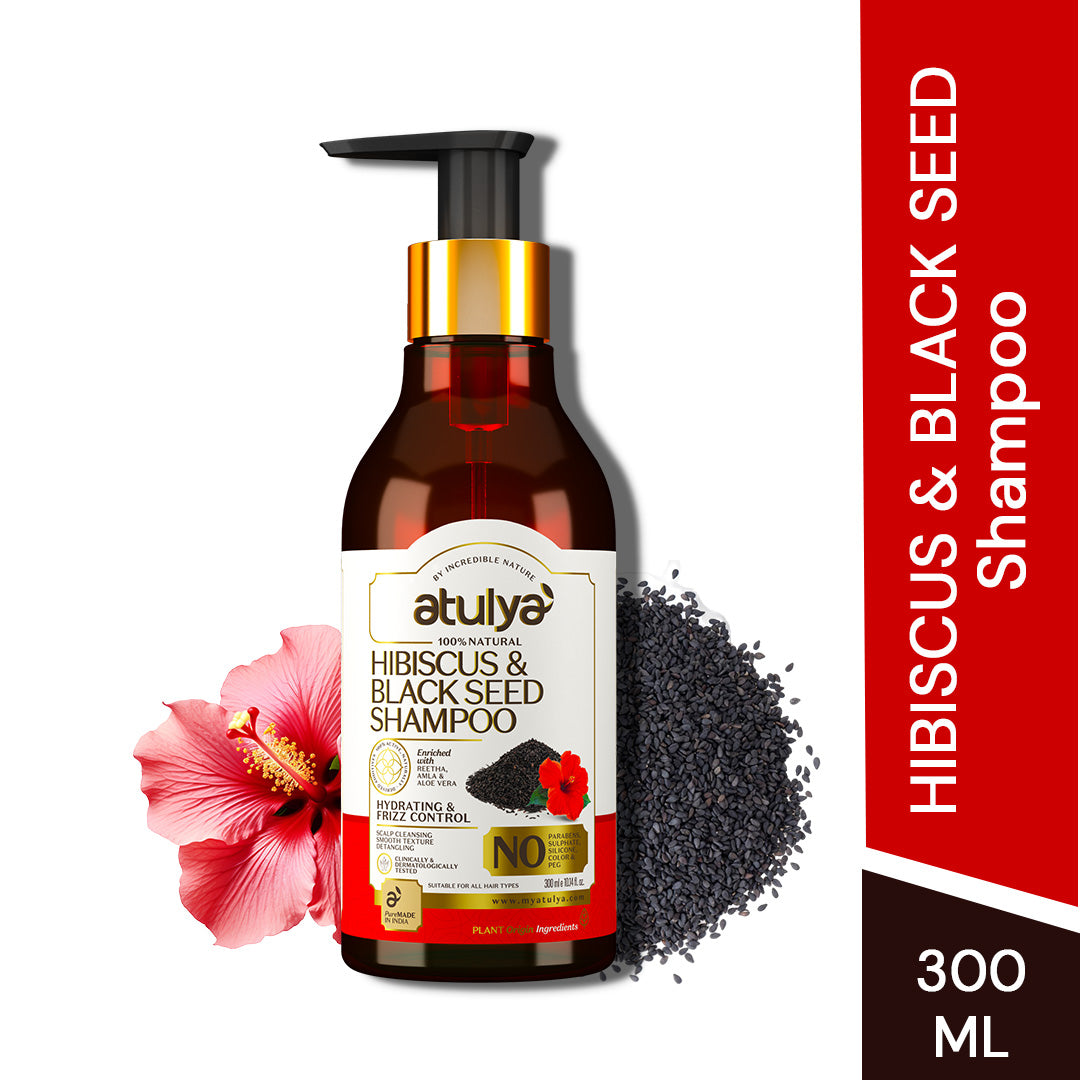 Atulya Hibiscus & Black Seed Hair Shampoo Combo - 300ml each (Pack of 2)