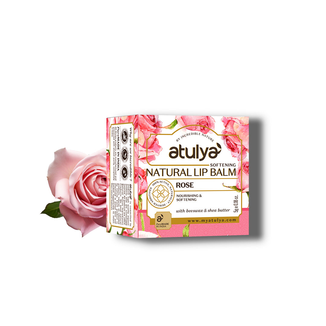 atulya Rose Natural Lip Balm with Bees Wax & Honey 5 Gm (5 Products @ 999)