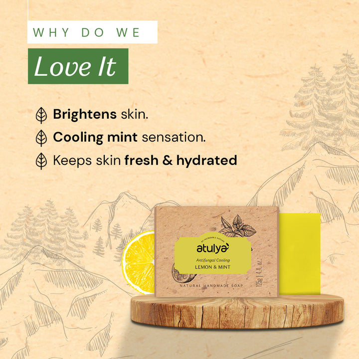 Atulya Lemon & Mint Handmade Soap - 125gm (6 Products at Rs.799)