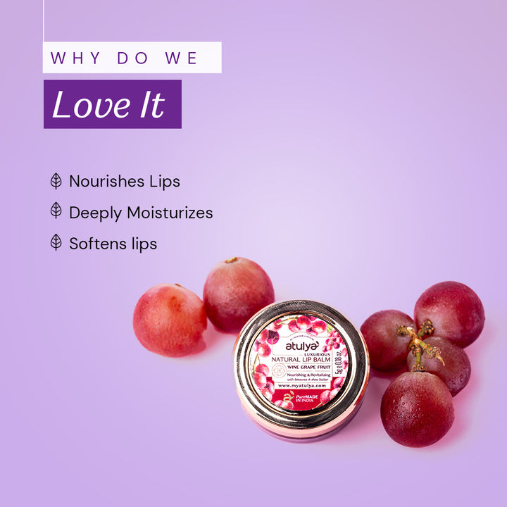 atulya Wine Grape Lip Balm - 5gm (3 Products at Rs.399)