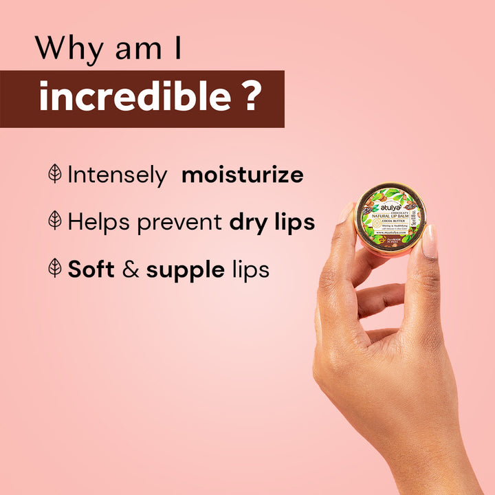 atulya Lip Balm Cocoa Butter -5gm (3 Products at Rs.399)