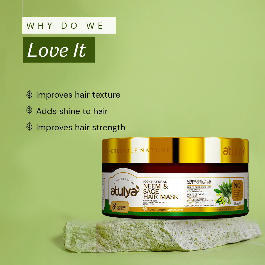 atulya Neem & Sage Hair Mask - Sulphate & Parabens Free(100% Natural)