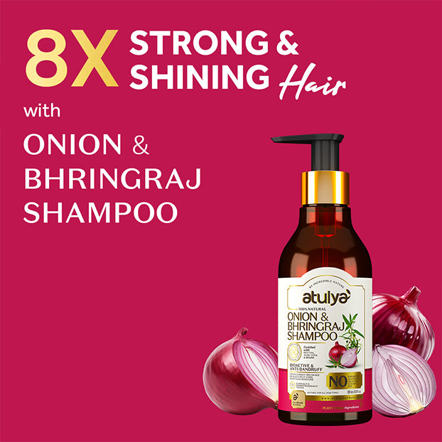 Atulya Onion & Bhringraj Shampoo and Conditioner Combo for Strong Smooth Healthy Hair