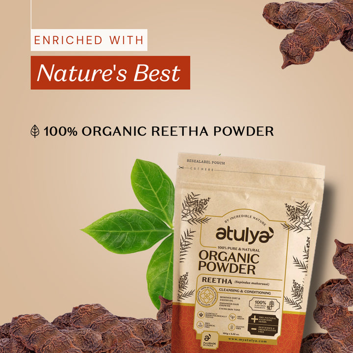 atulya Reetha Organic Powder - 100 % Pure & Natural