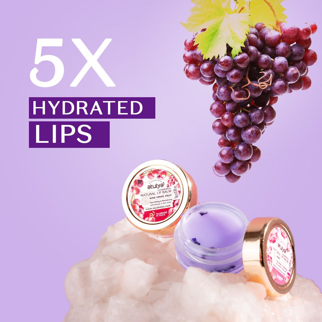 atulya Wine Grape Lip Balm - 5gm (6 Products at Rs.799)