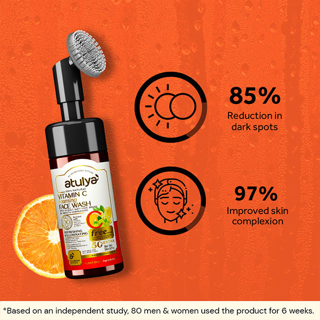 Atulya Vitamin C Face Wash, Vitamin C Face Serum and Vitamin C & D-Panthenol Sunscreen SPF 50 PA++++ Combo