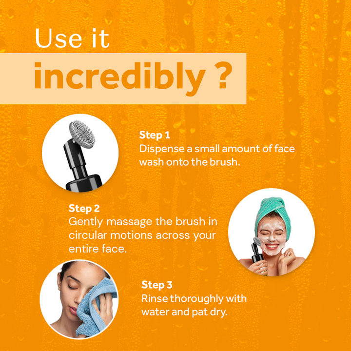 atulya Papaya Foaming Face Wash with Built-In Silicone Brush - 150ml