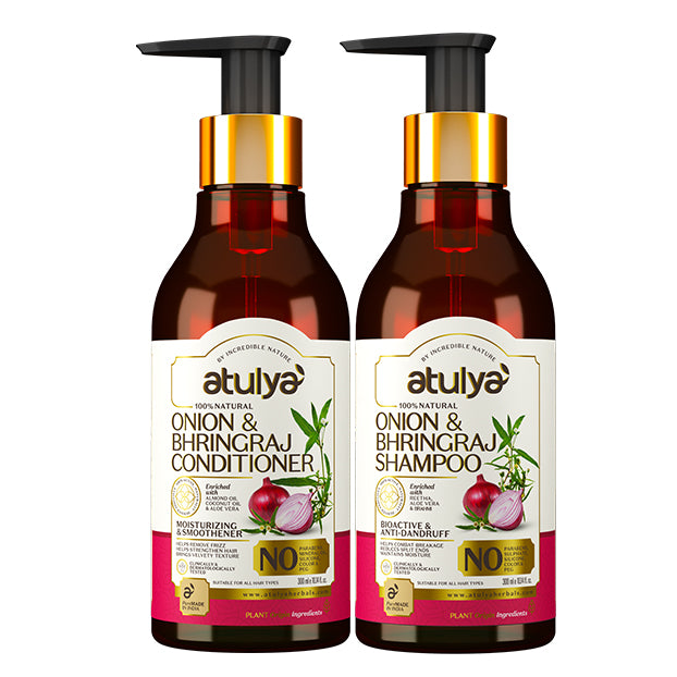 Atulya Onion & Bhringraj Shampoo and Conditioner Combo for Strong Smooth Healthy Hair