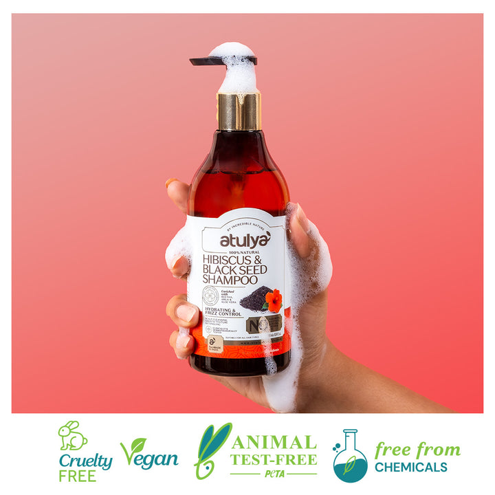 Atulya Hibiscus & Black Seed Hair Shampoo Combo - 300ml each (Pack of 2)